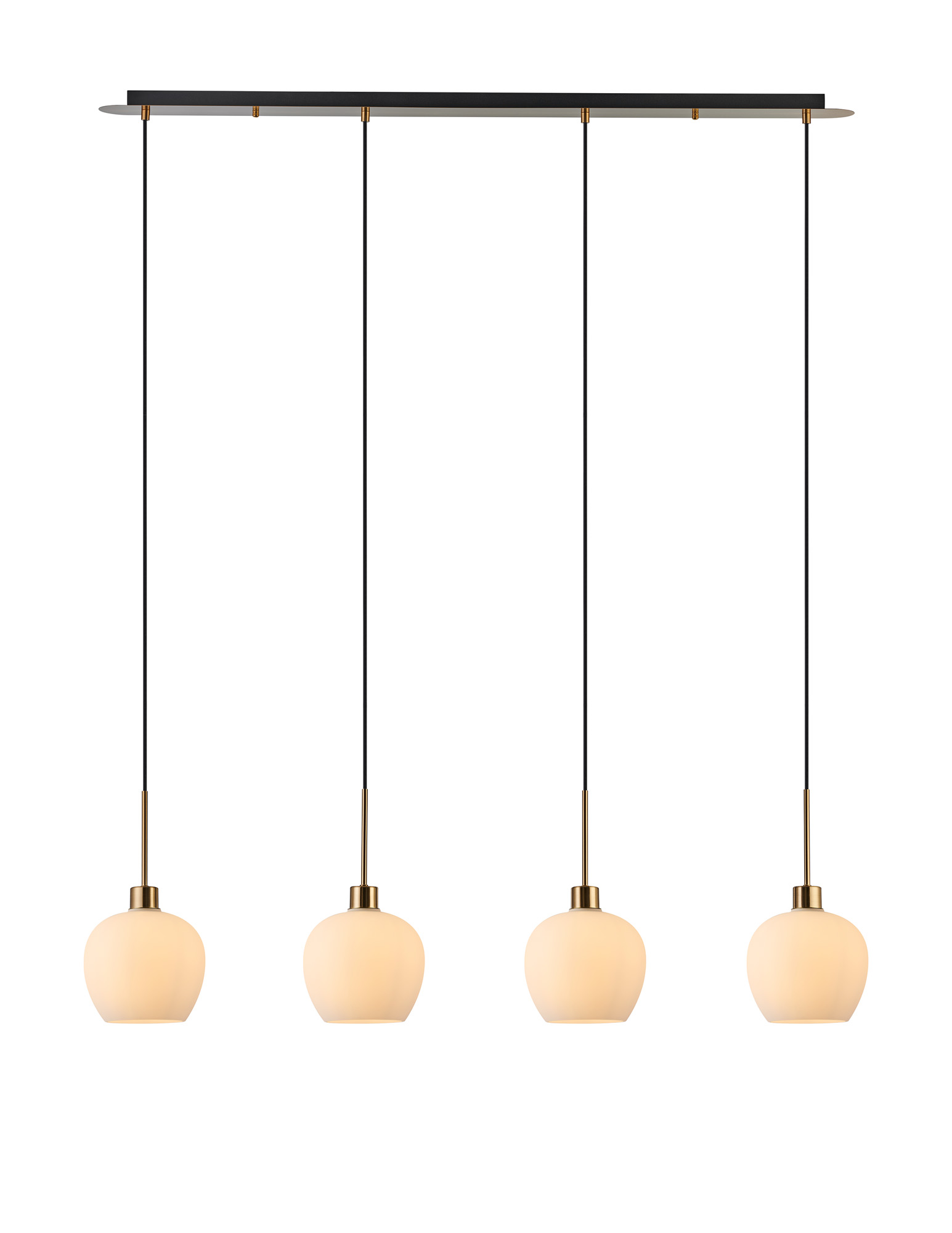 DK1229  Lori Linear Pendant, 4 Light Adjustable E27, Antique Gold/Opal Wine Shades